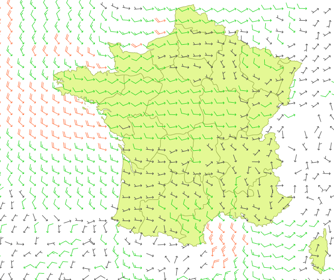 Windmaps over France